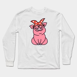 Pig with Glasses Long Sleeve T-Shirt